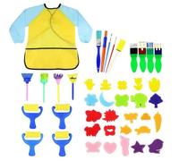Kit De Pinceaux De Peinture D'éponge D'apprentissage Précoce D'enfants, 42 Pièces Éponge Dessin Formes Pinceaux D'artisanat De Peinture Pour Les Tout-Petits Assortis Pat