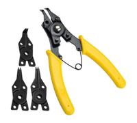 Kit de Pinces à Circlips Internes et Externes, Outil Polyvalent | Installation et Retrait Faciles, Usage Automobile et Divers Domaines, Métal et Plastique, Paquet de Rangement Jaune