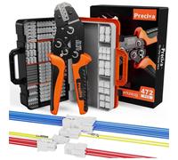 Kit de pinces à sertir, 472 pièces | Inclut des connecteurs Mini-Fit Jr. 2/4/6/8/10 pôles | Outil de sertissage professionnel pour Dupont, Molex, JST-PH/XH, KF2510, AMP/TE | Pour câbles de 0,08 à 1,5 