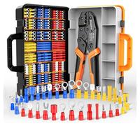 Kit de pinces à sertir avec mécanisme à cliquet et 425 connecteurs de câbles de 0,5 à 6 mm² pour l'automobile et les installations électriques