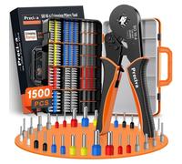Kit de pinces à sertir comprenant une pince à sertir pour embouts de fils de 0,08 à 16 mm², 1500 embouts de fils, et une mallette de rangement, idéal pour l'industrie et les travaux de bricolage