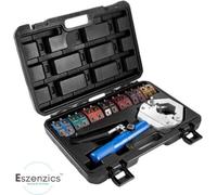 Kit de pinces à sertir hydrauliques - 7 matrices - Pince à sertir de haute qualité - Légère - Compacte - Mallette de rangement