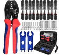 Kit de pinces à sertir solaires pour câbles photovoltaïques de 2,5/4/6 mm², comprenant 10 paires de connecteurs et des clés