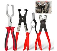 Kit de pinces pour colliers de serrage - Ensemble d'outils en 4 pièces - Pince pour colliers de serrage à bande métallique - Pince "Clic-R" - Extracteur de tuyaux - Outil pour colliers de serrage - Po