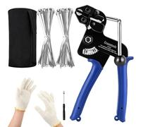Kit de pistolet à attache en métal 200 pièces, pistolet à attache de câble en acier inoxydable, outil de tension et de coupe réglable avec 200 attaches de câble en acier inoxydable 304 autobloquantes
