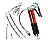 Kit de pistolet à graisse d'huile, outil d'entretien robuste, Injection graissage 400CC, 7000PSI, poignée manuelle, coupleur pompage haute pression Industriel(Red Set)