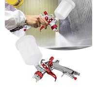 Kit de Pistolet de pulvérisation HVLP, Pistolet de pulvérisation à Alimentation par gravité avec buse en Laiton de 1,4 mm pour la Peinture