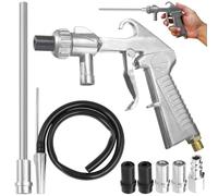 Kit de Pistolet de Sablage Air Comprimé avec une Buse de Sablage Longue et Buses Métalliques de Calibre 5MM/6MM, Tuyau en Caoutchouc de 1M de Long et Embout de Connexion à l'air pour le Sablage