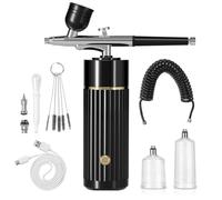 Kit de pistolet pulvérisateur, comprenant un compresseur, un pistolet pulvérisateur portable automatique à main, une buse de type stylo de 0,35 mm, une pression d'air de 34 PSI, un compresseur recharg