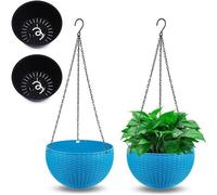 Kit de plantation - Pots suspendus - Jardin - À double paroi et à arrosage automatique - Diamètre 21 cm - Gris