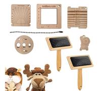 Kit de plateau de brossage pour mélanges de laine : peigne en laine à | manche lisse, brosse à vis durable | Outil de peigne en laine de 8 pièces conçu pour traiter les fibres fines, brosse de tabl