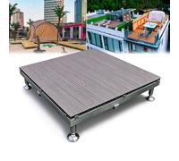 Kit de platelage surélevé, Lames de terrasse modulaires en Bois et Plastique, Marron, 84 x 84 cm