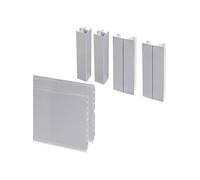 Emuca - Kit de plinthes de cuisine, avec accessoires union, hauteur 150 mm, 4,7 m, plastique, anodisé satiné.