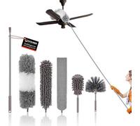 Kit de plumeau télescopique 25-256 cm, 6 pièces, pour un nettoyage de qualité