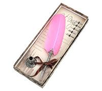 Kit de plumes pour calligraphie, comprenant 5 pointes de rechange, 1 porte-plume, couleur rose