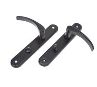 Kit de poignées de porte Aqbau® à plaque longue, noir | Poignées de porte | Poignées intérieures | Poignées de porte | Ferrures de porte VL (portes de WC et de salle de bains)