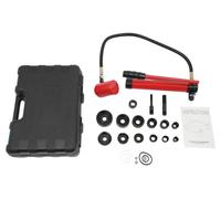 Kit de poinçonnage hydraulique - Poinçon manuel - 80 kN - 6 poinçons - 1,27–5,08 cm - Pour l'acier, l'aluminium, le plastique et l'acier inoxydable - Livré avec une mallette de transport - Rouge