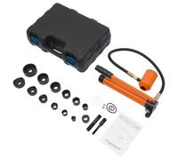 Kit de poinçonnage hydraulique - Pompe manuelle - Force de compression de 80 kN - Course de 25 mm - 6 matrices - Orange