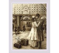 Kit de point de croix, reproduction d'une vieille photo. Dimensions : 30 x 40 cm
