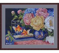 Kit de point de croix "Silent Dialogue", 41 couleurs DMC, dimensions : 30 x 38,5 cm