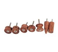 Kit de polissage en cuir et bois de rose, 7 pièces, ensemble d’outils pour lissage du cuir à pointe conique, avec têtes de ponçage coniques et rondes, compatible avec un arbre en