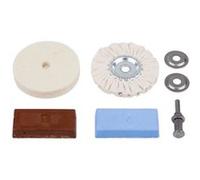 Wolfcraft Kit de polissage 2178000 – Set Hobby 1 pc(s) – 5 outils pour perceuse (feutre, coton)