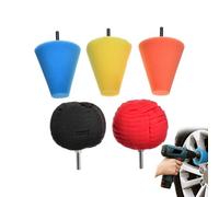 Kit de polissage pour perceuse 5 éponges à polir lavables et réutilisables | Patin de polissage Le détaillage de jantes de voiture, métal, aluminium, acier inoxydable.