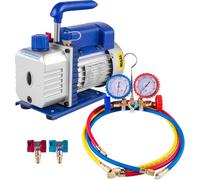 Kit de pompe à vide pour réfrigérant 3 CFM 1/4 HP, 84 L/min Outils contrôlés par réfrigérant CVC Pompe à vide à un étage pour climatisation Ensemble de manomètres pour climatisation Réfrigérant (3 CFM