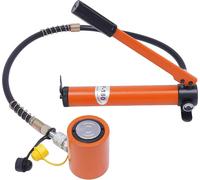 Kit de pompe hydraulique - BSC-20 + CP-180 - Capacité de charge 20 t - 70 MPa - Pompe manuelle - Course 50 mm - Portable - Orange-rouge