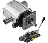 Kit de pompe hydraulique pour fendeuse à bois, 16 GPM, pompe à engrenages hydraulique en aluminium à 2 étages 4000 PSI, avec vanne d'entrée 1'' et sortie 1/2'' NPT 3600 tr/min, pour fendeuses à bois à