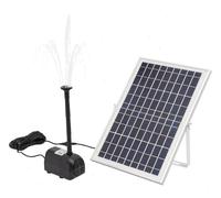 Kit de pompe solaire pour fontaine - Pompe sans balais 10 W - Débit de 1 000 l/h - Hauteur de refoulement de 1,5 m - IP68 - Panneau solaire 35 × 23,5 cm - Noir