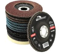 Kit de ponçage et de polissage pour meuleuse d'angle, 11 pièces, diamètre 125 mm, grains 40-120