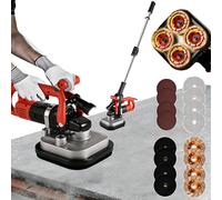 Kit de ponçage pour sols en béton, ponceuse électrique 3600 W avec éclairage LED, raboteuse de surface à 6 vitesses pour un ponçage impeccable du béton, du ciment, du marbre et ( With extension rod)