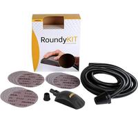 Kit de ponçage rotatif avec aspiration ? 150 mm, abrasif Velcro | Bloc de ponçage rotatif avec aspiration, bloc de ponçage avec Velcro, 4 mètres de tuyau d'aspiration, 15 disques abrasifs en toile Abr