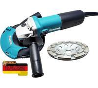 Kit de ponceuse pour béton de 125 mm – Ponceuse pour béton, type meuleuse d'angle, avec disque abrasif diamanté – Hotte aspirante 191W06-8 – Pour poncer du béton, du ragréage et des colles à carrelage