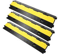 Kit de pont de câble - Protège-câbles - Résistant au passage de véhicules - Deux canaux - 100 x 25 cm - Jaune