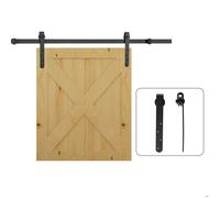 Kit de porte coulissante - HOMCOM - système galandage porte épaisseur 20-25 mm largeur max 0,9 m - acier - noir