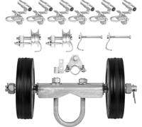 Kit de porte coulissante VEVOR, 146 mm Kit matériel de porte roulante type C, galets de porte coulissante robustes pour la fixation du cadre de la porte sur rails, galets de guidage de porte coulissan