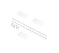 Kit de pour 3 étagères avec consoles murales Jagmet et supports muraux, longueur 230mm, Acier, Peint en blanc