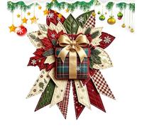 Kit de pour nœuds de Noël, décoration de Noël faite à la main pour | Couronne de porte de Noël matelassée avec sapin et rampe d'escalier, cheminée, salon, fenêtre, fête et table à manger