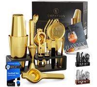 Kit de préparation de cocktails Gold, comprenant un shaker Boston de 825 ml et un ensemble de bar de 17 pièces