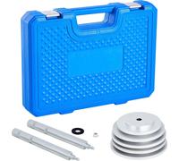 Kit de presse-rondelles, comprenant : 7 pièces, dont : bague de guidage, outil de centrage, 5 douilles, manche, tige d'extension, outil de frappe pour douilles