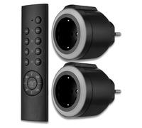 Kit de prises électriques sans fil, 2 pièces, avec télécommande, portée de 50 mètres, puissance de 3680 W, couleur noire