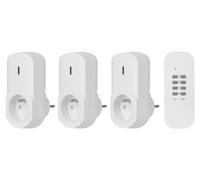 Kit de prises électriques sans fil, 3 pièces, avec télécommande, portée de 25 mètres, 230 V, 1000 W, blanc