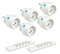 Kit de prises électriques sans fil, 5 prises + 2 télécommandes, 2300 W, portée de 30 mètres