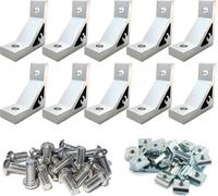 Kit de profilés en aluminium - Cornières et connecteurs - Lot de 10