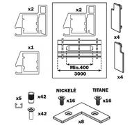 Kit de profils pour 2 portes cadre en aluminium - gris brun métalisé SALICE