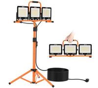 Kit de projecteurs LED de construction, 3 x 100W, 28500 lumens, indice de protection IP66, avec trépied, câble de 5 mètres