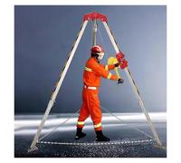 Kit de protection contre les chutes en aluminium de 544,3 kg avec treuil manuel réglable et support triangulaire pour équipement de sécurité incendie (1 pièce)