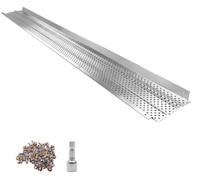 Kit de protection de gouttière SucceBuy 13 pièces, 152,4 mm, grille anti-feuilles en aluminium avec des trous de 4 mm, découpable pour une longueur totale de 15,85 m, grille de gouttière avec vis incl